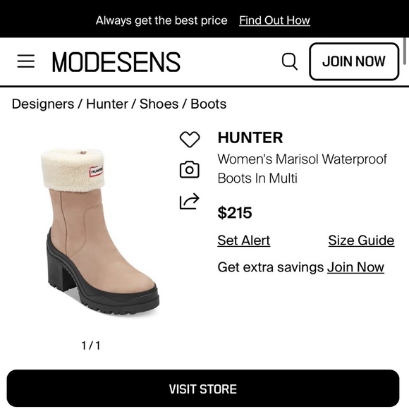 ✨ HUNTER ✨ NWT Women’s Marisol Waterproof Zip Platform Boot Faux Shearling SZ 6 - Picture 16 of 16